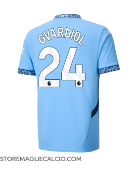 Manchester City Josko Gvardiol #24 Maglia Gara Casa Repliche 2024-25